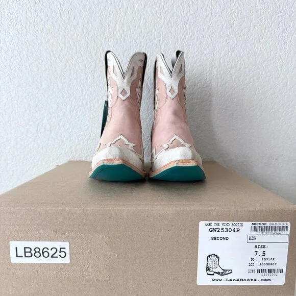 Lane CHASE THE WIND Womens Cowboy Bootie 7.5 Western Pink White Cowgirl Boots - Picture 10 of 11
